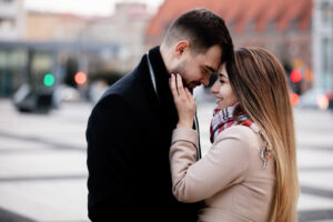 Hotel hotel torun young couple hugging on the street in wroclaw 2022 01 11 04 05 17 utc